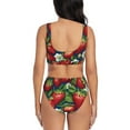 thumbnail image 3 of Daiia Strawberry2 Women's Bikini Set Two Piece Swimsuit High Waisted Bikini Adjustable Straps Bikini Perfect for Beach, Pool, and Summer Vacation-Large, 3 of 9