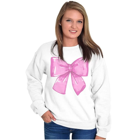 Cute Coquette Aesthetic Pastel Bow Women Crewneck Sweatshirt Brisco Brands S