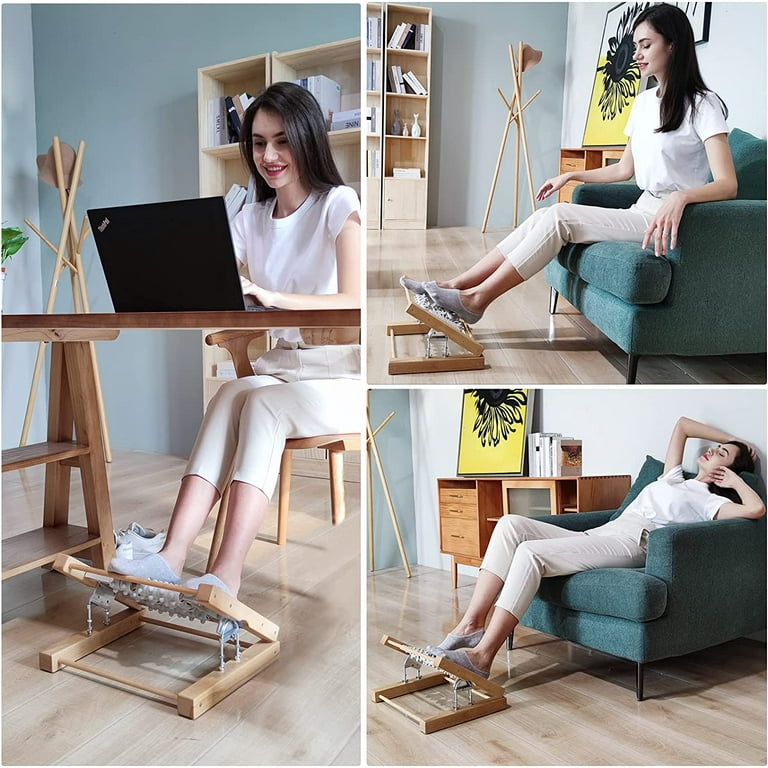 Footrest Under Desk,Adjustable Foot Rest with Massage Texture and Roller,Desk  Foot Rest Ergonomic for Home Office 