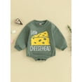 thumbnail image 3 of Baby Boy Girl Football Sweatshirt Bubble Romper 6M 12M 18M 24M Oversized Sweater Onesie Long Sleeve Bodysuit Outfit Fall Clothes, 3 of 10