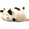 thumbnail image 1 of Almohada de peluche de vaca, adorable juguete de peluche de animal de peluche, almohada suave para abrazar a la vaca para niños y niñas (entrecerrar los ojos, 13.7 pulgadas) oso de fresa Electrónica, 1 of 6