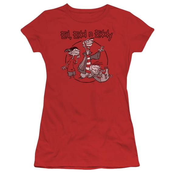 Ed Edd N Eddy Gang S/S Junior Women's T-Shirt Sheer Red