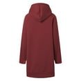 thumbnail image 6 of Women Oversized Hoodie Dress Warmy Women's Casual Pullover Split Hem Drawstring Long Sweatshirt with Pocket, 6 of 6