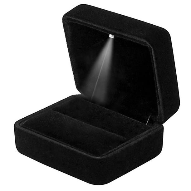 GBYAN Caja de Anillo de Terciopelo con Caja de Regalo de exhibición de joyería con luz LED para Propuesta, Compromiso, Boda