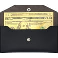 thumbnail image 1 of Cartera tipo sobre para dinero en efectivo, bolsa de dinero de cuero PU, sobre económico reutilizable, sistema de sobre para dinero en efectivo, 7.2" x 3.6" (negro) TUNC Sencillez, 1 of 5