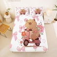 thumbnail image 5 of Erosebridal Brown Cartoon Capybaras Queen Sheet Sets,Funny Mouse Rodent Animal Bed Set For Kids 4-Piece, 5 of 6