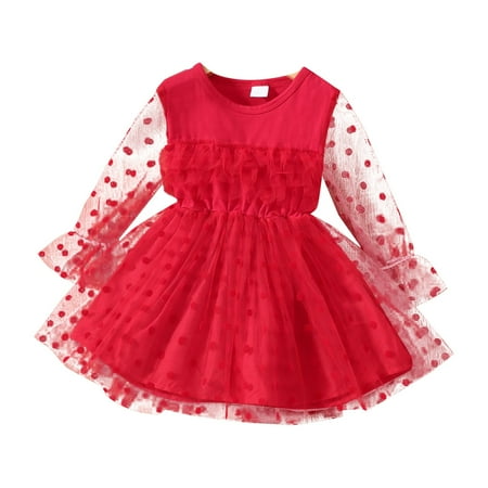 

EHTMSAK Infant Baby Toddler Child Children Kids Summer Sleeveless Sundress for Girls Christmas Dress Tulle Tutu Dresses Red 0-3Y 3Y