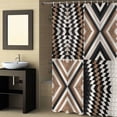 thumbnail image 2 of Fabric Shower Curtain, Boho Western Tribe Brown White Black Geometric Wood Grain Bathroom Curtain with 12 Hooks Waterproof No Bad Odor Machine Washable Bath Curtains for Bathroom, Spa Room, 36"x72", 2 of 6
