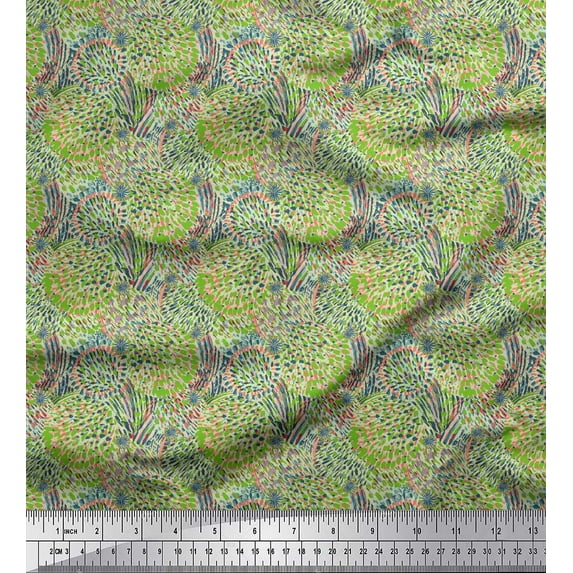 Soimoi Cotton Cambric Fabric Brush Stroke Abstract Print Sewing Fabric Yard 42 Inch Wide