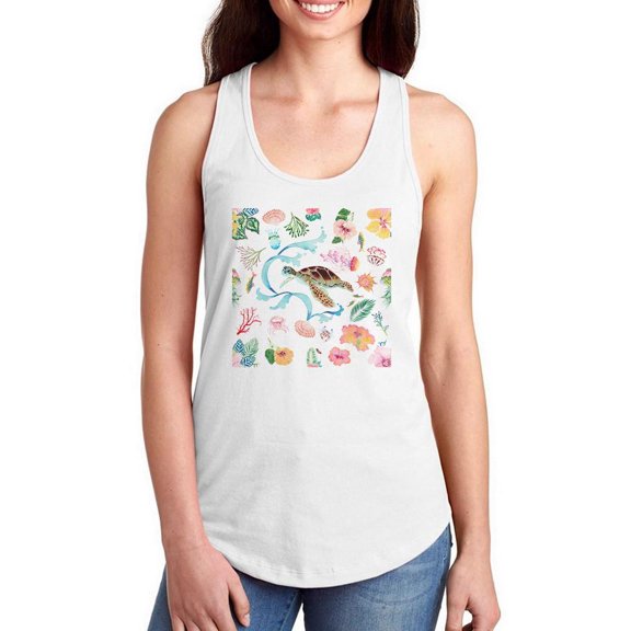 Artshine Colorful Turtle Love Racerback Tank Women -Gabby Malpas Designs, Female x-Large