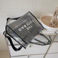 thumbnail image 4 of Bolsos Cruzados Grandes Con Letras Transparentes Hugtrwg para Mujer PVC Negro, 4 of 9
