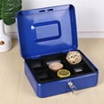 thumbnail image 6 of Shoreew Metal Money Box with Lock And 2 Keys Fireproof Cash Safe Box Anti-theft Shockproof Secure Multi Compartments Storage Valueable Things Deposit Tin, 6 of 7