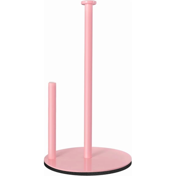 Paper Towel Holder Pink, Paper Towel Holder Countertop with Anti Slip Weighted Base, Stainless Steel Freestanding Paper Towel Holders for Kitchen