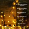 thumbnail image 2 of Globe String Lights Fairy Battery Operated 26ft 60LED with Remote Waterproof Indoor Outdoor Hanging Decorative Christmas for Home Party Patio Garden Wedding, 2 of 15