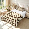 thumbnail image 2 of Manfei Vintage Grid Twin Comforter Sets,Modern Check Bedding Set,Brown Beige,Reversible,2pcs,1 Comforter and 1 Pillowcase,2pcs,1 Comforter and 1 Pillowcase, 2 of 7