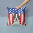 thumbnail image 2 of Caroline's Treasures BB2133PW1414 American Flag and Boston Terrier Fabric Decorative Pillow , 14Hx14W, multicolor, 2 of 4