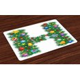 thumbnail image 1 of Ambesonne Letter H Place Mats Set of 4, Uppercase Letter Tree, Standard Size, Multicolor, 1 of 4