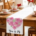 thumbnail image 5 of Valentine's Day Table Runner 60 Inches, Pink Roses Love Heart Romantic Bed Runner Dresser Scarves Tabletop for Indoor Outdoor Parties/Ceremony/Banquet, 13" x 60", 5 of 8