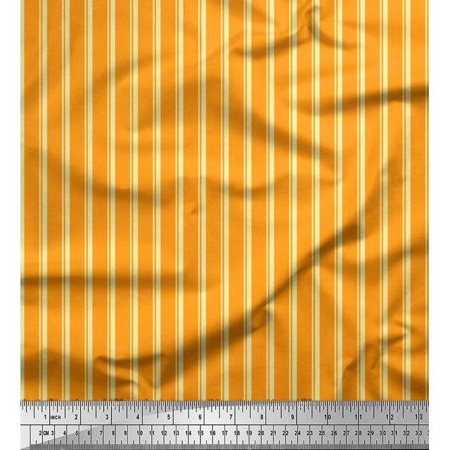 Soimoi Cotton Cambric Fabric Striped Stripe Fabric Prints by Yard 42 Inch Wide