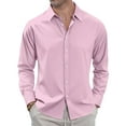 thumbnail image 2 of GrmtClth Mens Dress Shirts Long Sleeve Slim Fit Button Down Shirt Vintage Stretch Solid Formal Shirt Pink M, 2 of 7