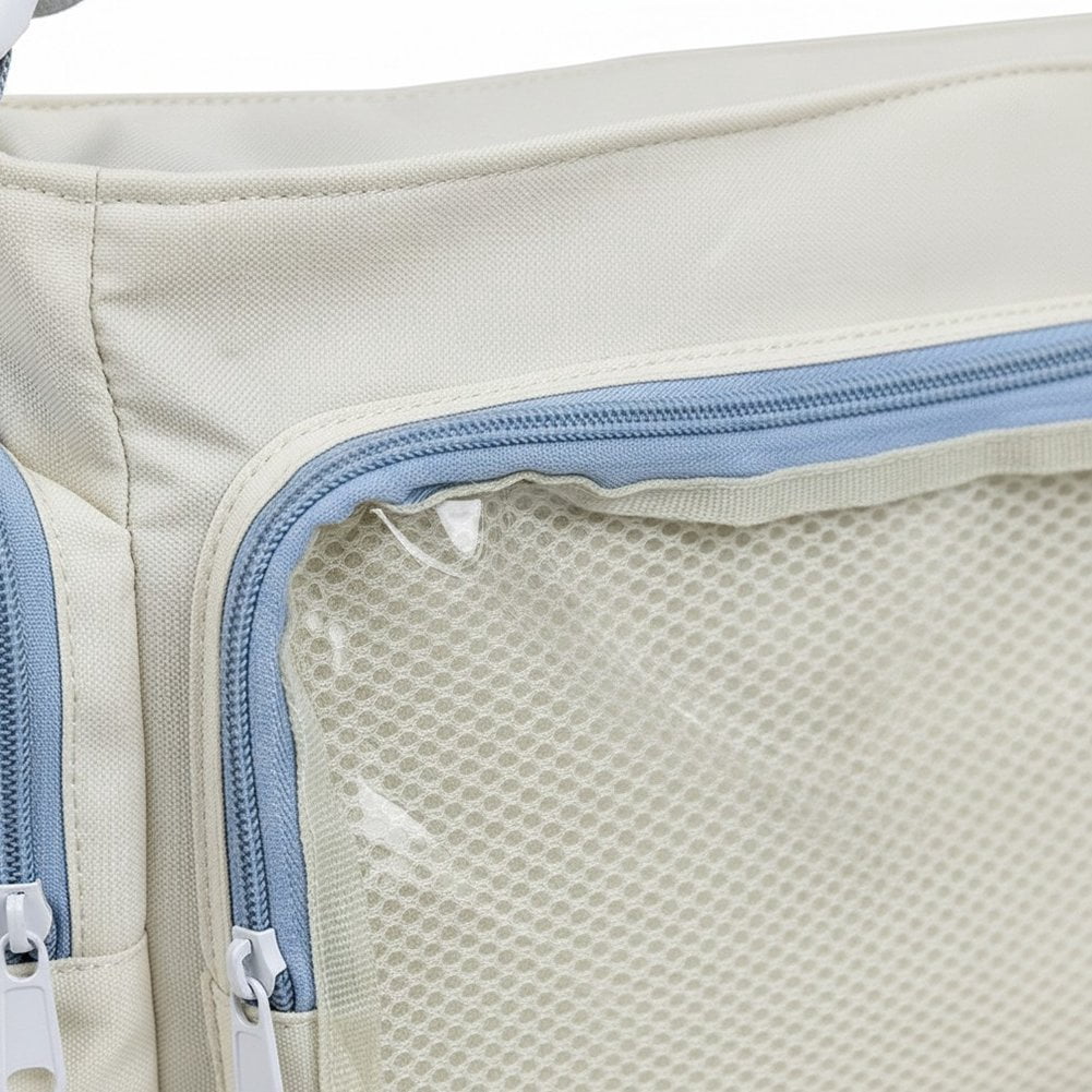 Hzzsbu Large Ita Messenger Bag Transparent Pin Display Crossbody