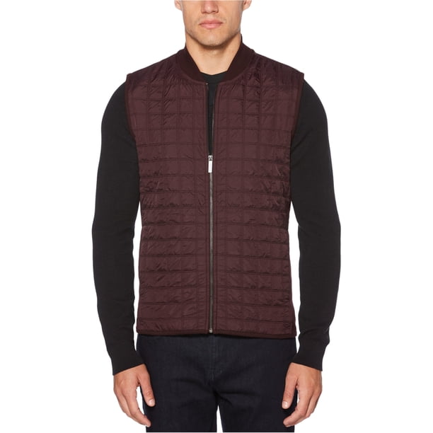 Chaleco acolchado texturizado Perry Ellis para hombre rojo mediano