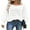 White, variant on DOKOTOO Womens Crochet Sweaters Crew Neck Blouson Sleeve Slouchy Pullover Sweaters Cable Knit Oversized Tops Apricot 2XL US18-20