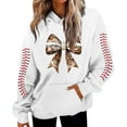 thumbnail image 2 of Women's Fashion Sequined Casual Football Cheer Rugby Tops Long sleeve Hoodie Pullover Rugby Women Hooded Sweatshirt, 2 of 5