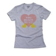 thumbnail image 1 of You Quack Me Up - Pink Heart & Rubber Ducks Women's Cotton Grey T-Shirt, 1 of 2