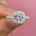 thumbnail image 4 of Oryn Jewelry 2 Ct Pear Cut Moissanite Ring – 14K White Gold Plated Band – Solitaire with Accent Moissanite – Milgrain Style Birthday Gift, 4 of 6
