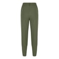 thumbnail image 5 of Summer High Waisted Pants Imitation Cotton Linen Wide Leg Trousers for Women Office Work Casual Sportswear with Pockets Professional Style Gifts | CSEONE,Army Green L, 5 of 8