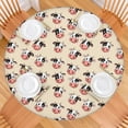 thumbnail image 2 of Beige Cow Head Pattern Round Fitted Tablecloth with Elastic Edge,Dining Table Cover Waterproof,Outdoor Round Tablecloth for Camping,Dining,Indoor and Outdoor, 2 of 7