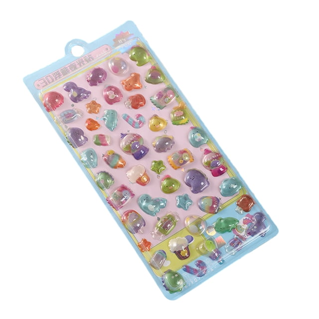 Bonitas pegatinas 3D de animales kawaii de resina, pegatinas de dibujos animados, pequeñas pegatinas DIY para álbumes de recortes, portátiles y botellas de agua.