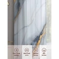 thumbnail image 6 of Abstract Sheer Curtains 84 inches Long 2 Panels Set Grey White Marble Texture Golden Lines Tiers Sheers Rod Pocket Small Window Short Curtains for Kitchen Cafe, Each 52" W x 84" L, 6 of 7