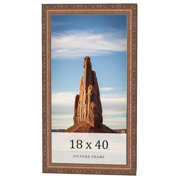 18x40 Frame Gold Solid Wood Picture Frame Width 1.25 Inches | Interior Frame Depth 0.375 Inches |