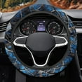 thumbnail image 3 of Yuyamidu Camo Hunting Steering Wheel Cover Blue Wood Car Steering Wrap for Sedan Flannel Car Steering Wheel Decoration Accessories Warm Auto Steering Wheel Protector, 3 of 7