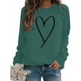 thumbnail image 2 of Clearance! Yajing Oversized Sweatshirt for Women Sweatshirt for Women Valentine's Day Crewneck Pullover Shirts Heart Sweatshirts Graphic Lover Gift Mother’S Day S Green, 2 of 4