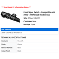 thumbnail image 2 of Front Wiper Switch - Compatible with 2006 - 2007 Buick Rendezvous, 2 of 2