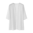 thumbnail image 5 of Short Sleeve Chiffon Cardigans for Women Lightweight Irregular Hem Open Front Cardigan Shrugs Mesh Beach Cover Ups, 5 of 7