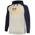 thumbnail image 2 of Men's Profile Heather Gray/Navy Chicago Bears Big & Tall Favorite Arch Throwback Raglan Pullover Hoodie, 2 of 3