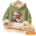 thumbnail image 3 of Oiyii Little Girl's Highland Cow Graphic Hoodie Long Sleeve Hoodies Warm Hooded Sweatshirt,GN2, 3 of 3
