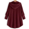 thumbnail image 5 of ZRBYWB Womens Coats Women's Plus Size Casual Color Block Plush Sweatshirt Hoodie Loose Blouse Warm Coat Overcoat For Women, 5 of 5