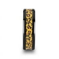 thumbnail image 2 of Namibia Black Ceramic Wedding Band With Cheetah Print Animal Design Inlay, 2 of 4