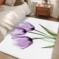 thumbnail image 4 of Purple Tulip 3x5 Area Rugs for Living Room, Flower Farmhouse Floral Non Slip Floor Mat Washable Low-Profile Indoor Carpet for Bedroom, Dining Room, Bathroom, 4 of 9