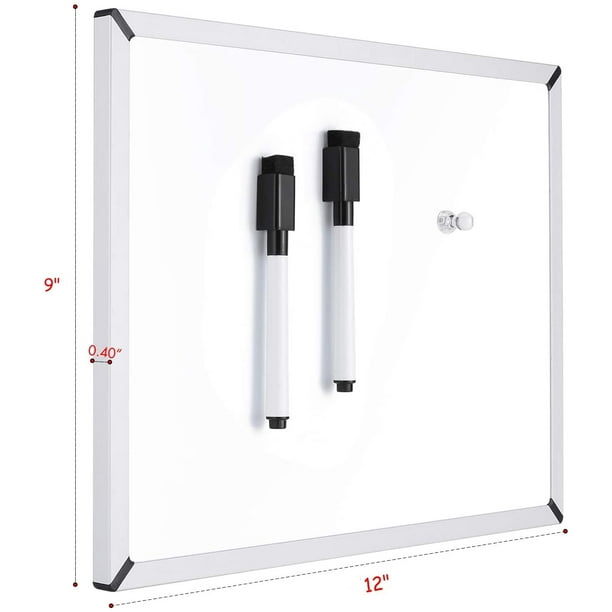 Vinabo Tableau Blanc Effaçable, Tableau Magnétique Effaçable à Sec, 30 x 40  cm Tableau avec 1 Marqueur, Tableau Magnetique Frigo, Portable Double Face
