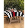 thumbnail image 3 of Outdoor Tablecloth with Umbrella Hole for Patio/Picnic/Party/Camping, Red American Flag Waterproof Table Cloth Rectangle Table Cover Washable, Vintage USA Flag Stars (60"x 102"), 3 of 9