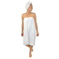 thumbnail image 1 of Combo de Turbante para Cabello y Toalla de Baño Ajustable de Microfibra Blanca DII, 1 of 9