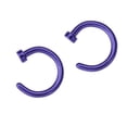 thumbnail image 1 of 2 pcs Unisex Surgical Titanium Steel Open Nose Ring Nose Piercing Stud 6mm (Purple), 1 of 4