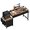 Brown Black, variant on Computer Desk with Fabric File Drawers Cabinet, 57 Inch Home Office Desks with Filing Cabinet Printer Stand for Small Space, Study Writing Table PC Desks for Bedroom, Brown
