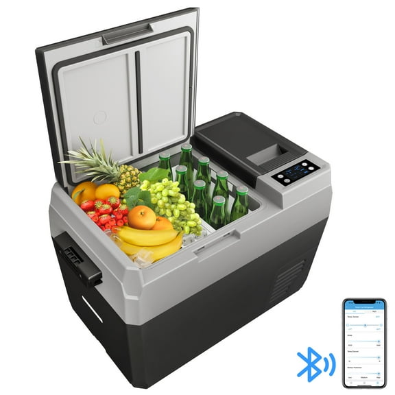 Towallmark 12 Volt Refrigerator, 31 QT Portable Car Refrigerator, -4℉~68℉, 12/24V DC & 110-240V AC, Mini Fridge for RV Camping, Travel, Truck, Home, Black